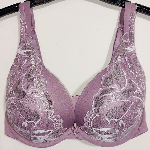 NWOT Cacique Women's Sexy Plus Boost Plunge Bra With Lace Elderberry Size 40DD - Picture 5 of 14